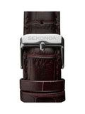 Brown watch leather strap blue dial 40mm case, imported from the UK