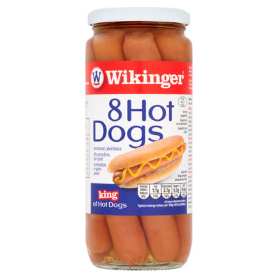 Wikinger Beechwood smoked hot dogs 550g (British brand)