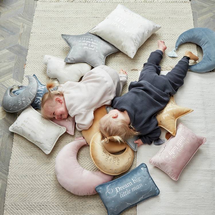 Bambino Cloud Velvet Cushion White 35x22cm - British product