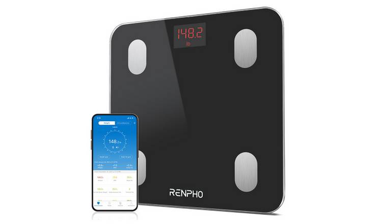 Renpho smart Bluetooth bathroom scale black, imported from the UK