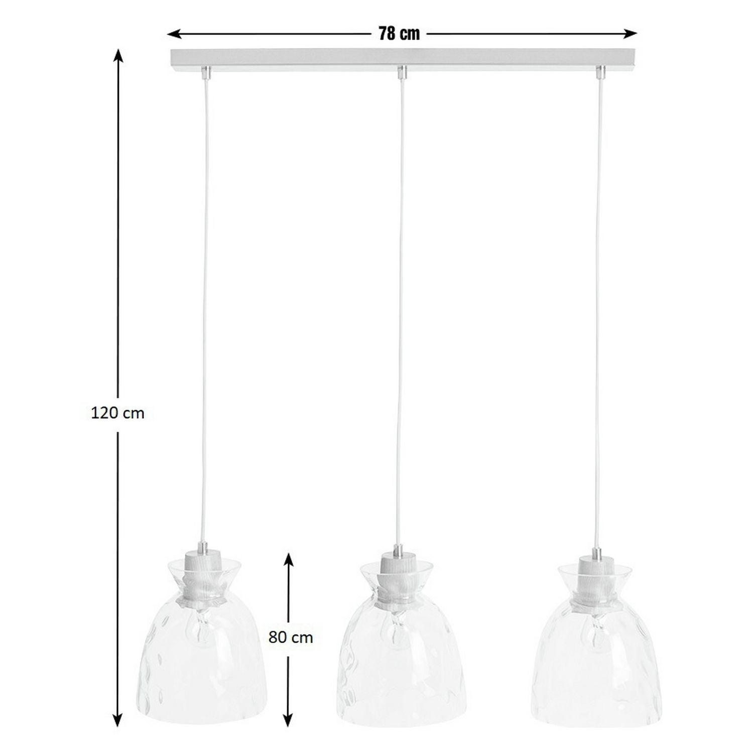 Habitat Vanern clear dimple glass bar pendant light, UK version