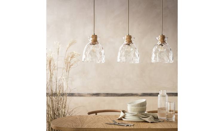 Habitat Vanern clear dimple glass bar pendant light, UK version