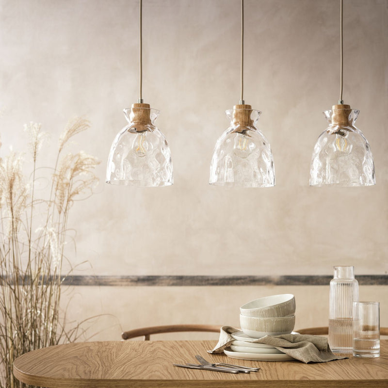 Habitat Vanern clear dimple glass bar pendant light, UK version