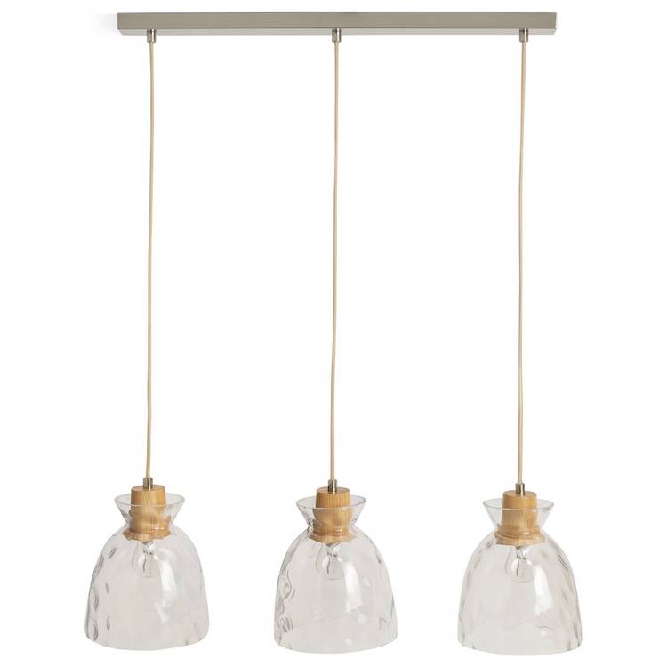 Habitat Vanern clear dimple glass bar pendant light, UK version