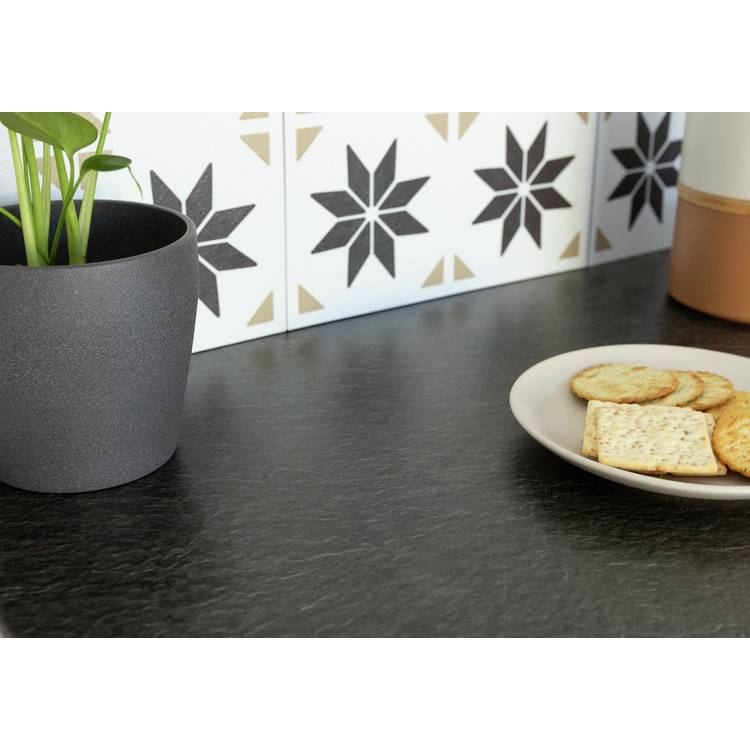 D-C-Fix Black Slate self-adhesive vinyl film roll (British brand)