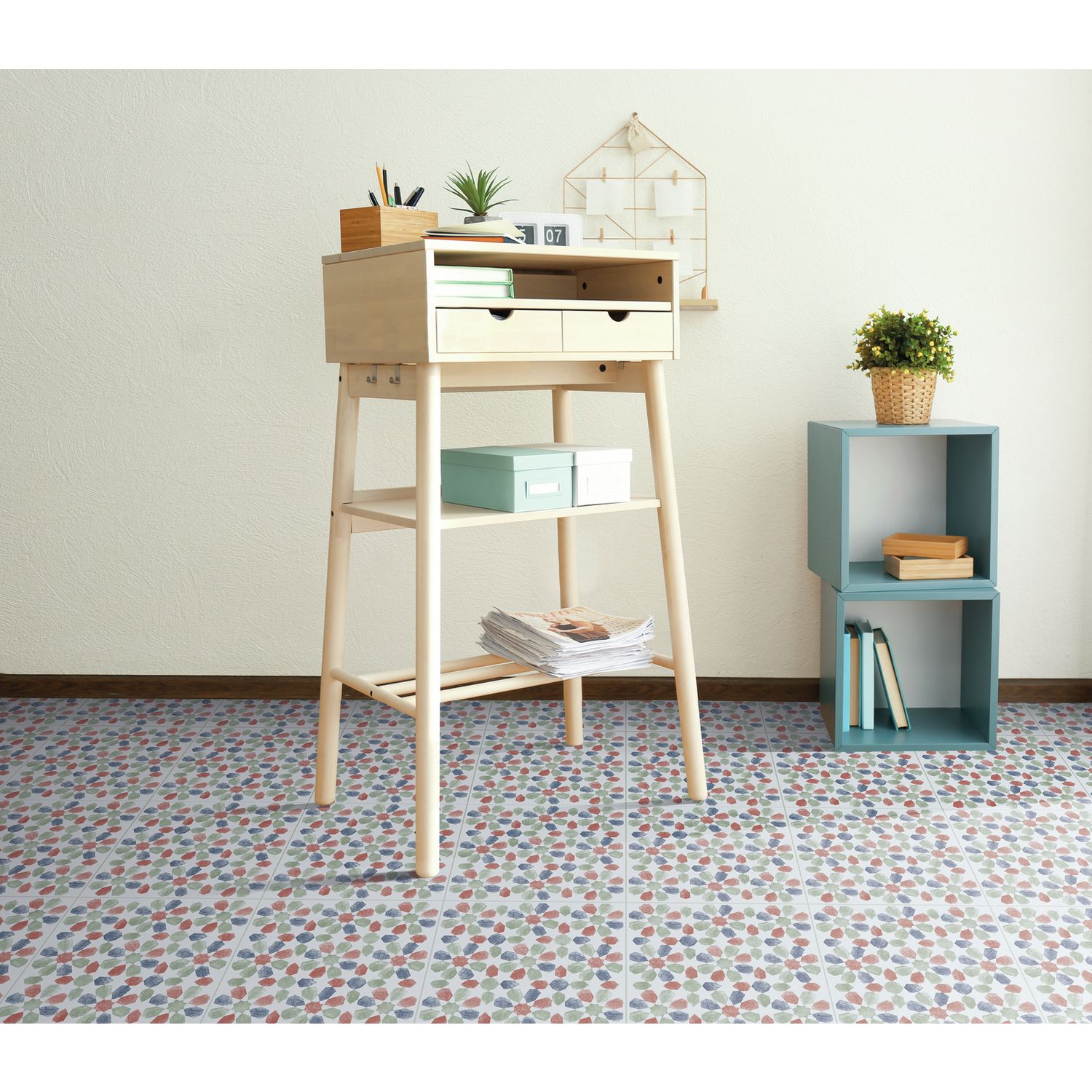 D-C-Fix leaf peel and stick vinyl floor tiles (British brand)