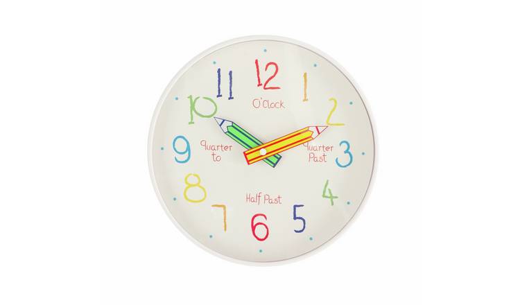Argos Home children's tell the time wall clock 24.5cm (British brand)