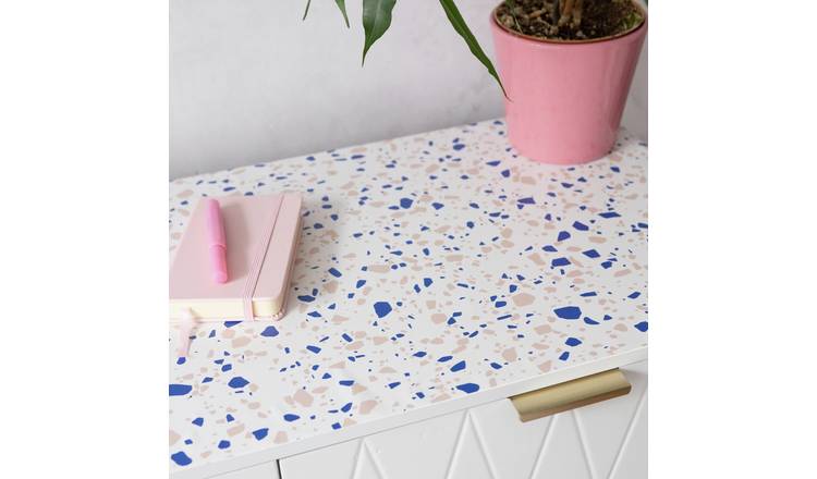 D-C-Fix Terrazzo Blue self-adhesive vinyl film, imported from the UK