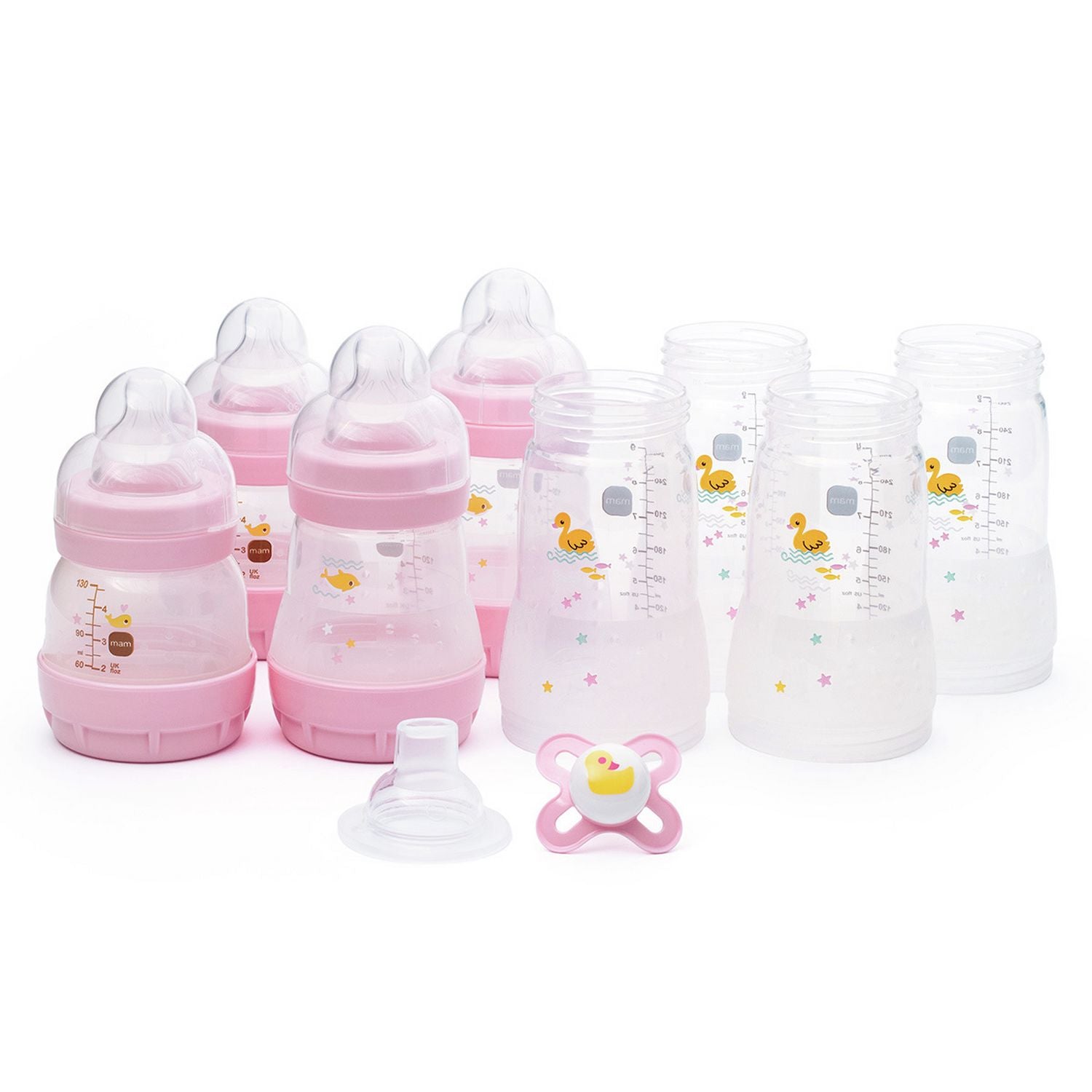 MAM Easy Start Anti-Colic baby bottle set pink, imported from the UK