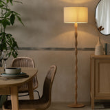 Habitat Bobbin ash wood stick floor lamp natural, UK version