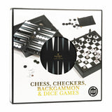 Professor Puzzle chess checkers backgammon game set - British product