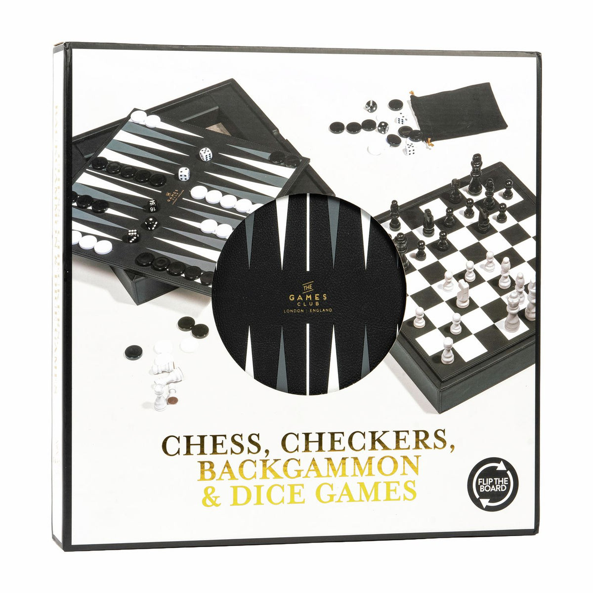 Professor Puzzle chess checkers backgammon game set - British product