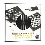 Professor Puzzle chess checkers backgammon game set - British product