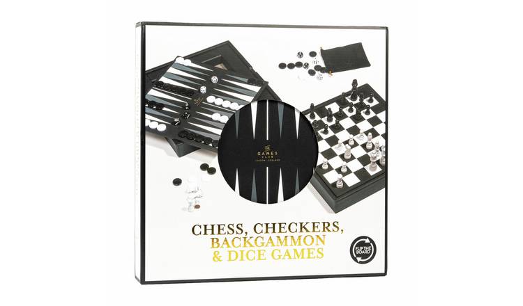 Professor Puzzle chess checkers backgammon game set - British product