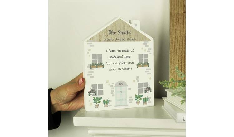 Personalised Message Love Makes A Home Wooden Ornament GOODS Argos