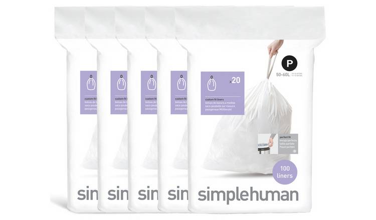 simplehuman 60L Code P Bin Liners - Pack of 100 GOODS Argos