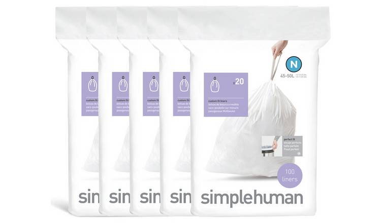 simplehuman 50L Code N Bin Liners - Pack of 100 GOODS Argos