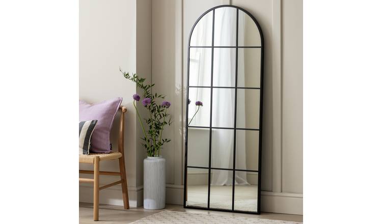 Habitat black full length arch wall mirror 140x65cm, UK version