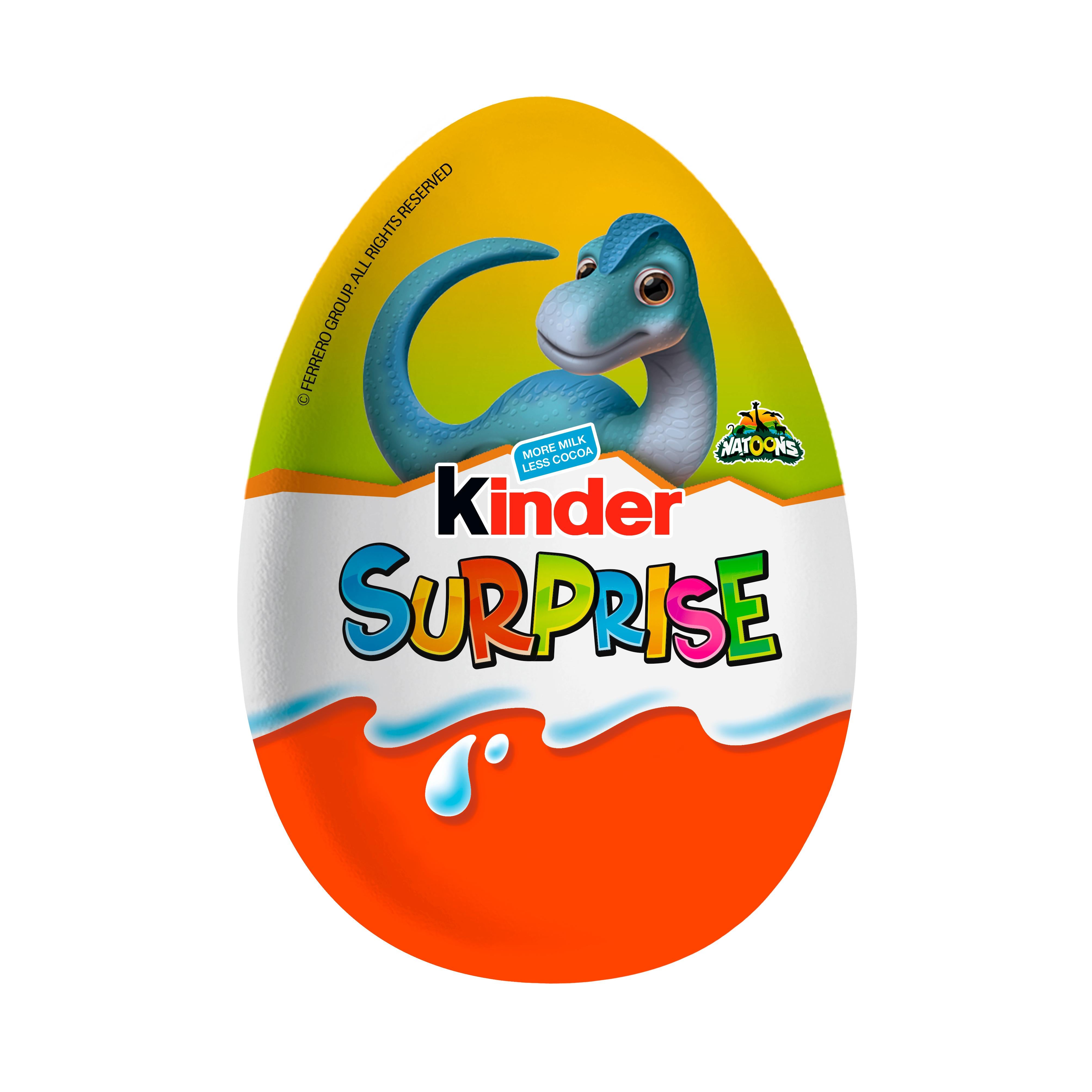 Kinder Surprise Natoons Egg 20g milk chocolate toy - British product