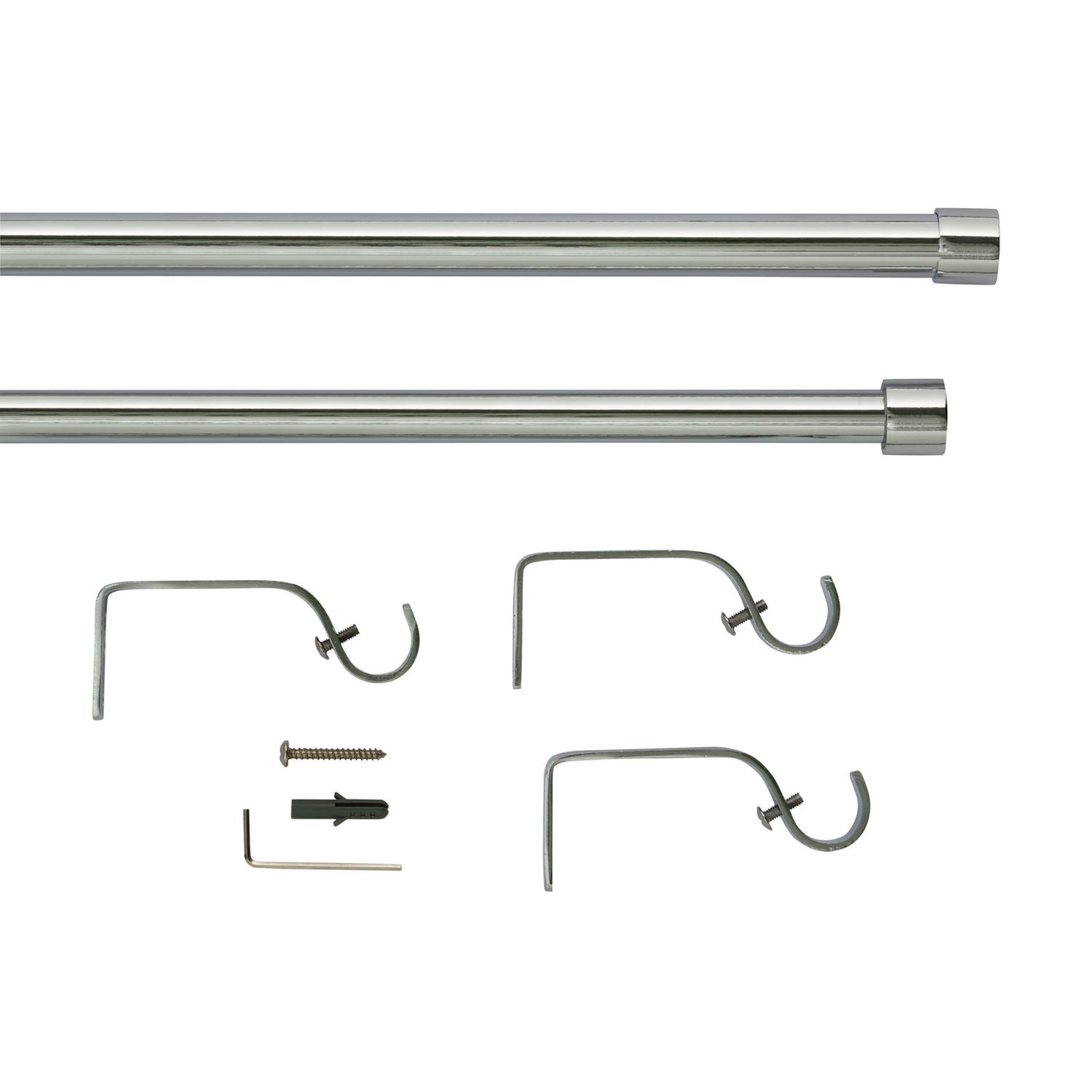 Argos Home chrome extendable curtain pole 165-300cm (British brand)