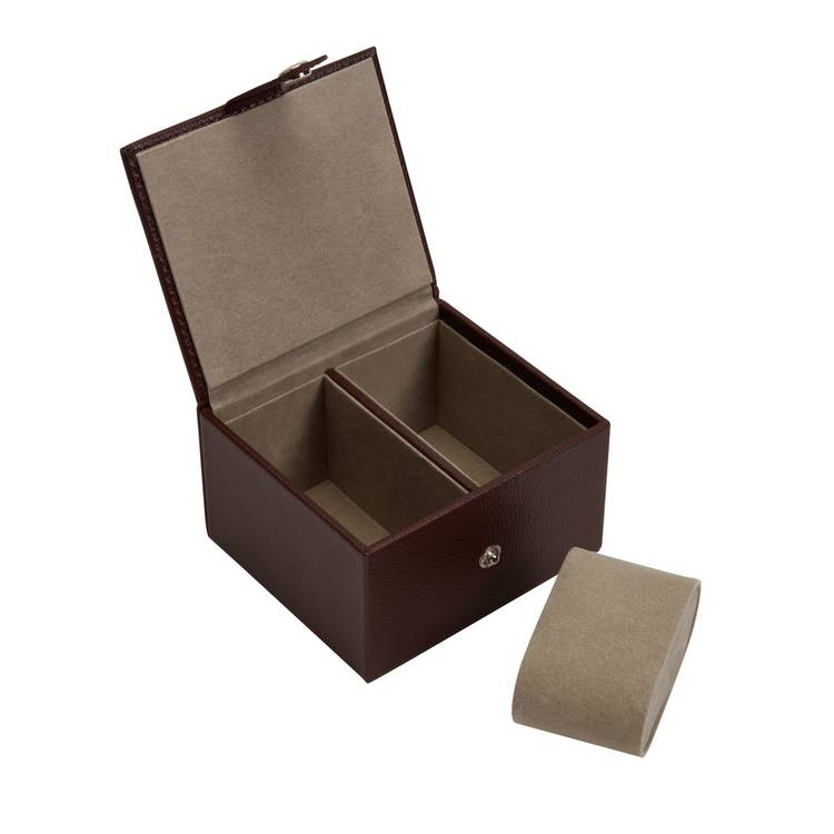 Argos Home brown faux leather men's jewellery box, imported from the UK