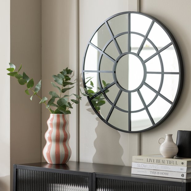 Habitat black windowpane mirror 60cm - British product