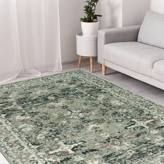 Homemaker sage green short pile rug 120x170cm, UK version