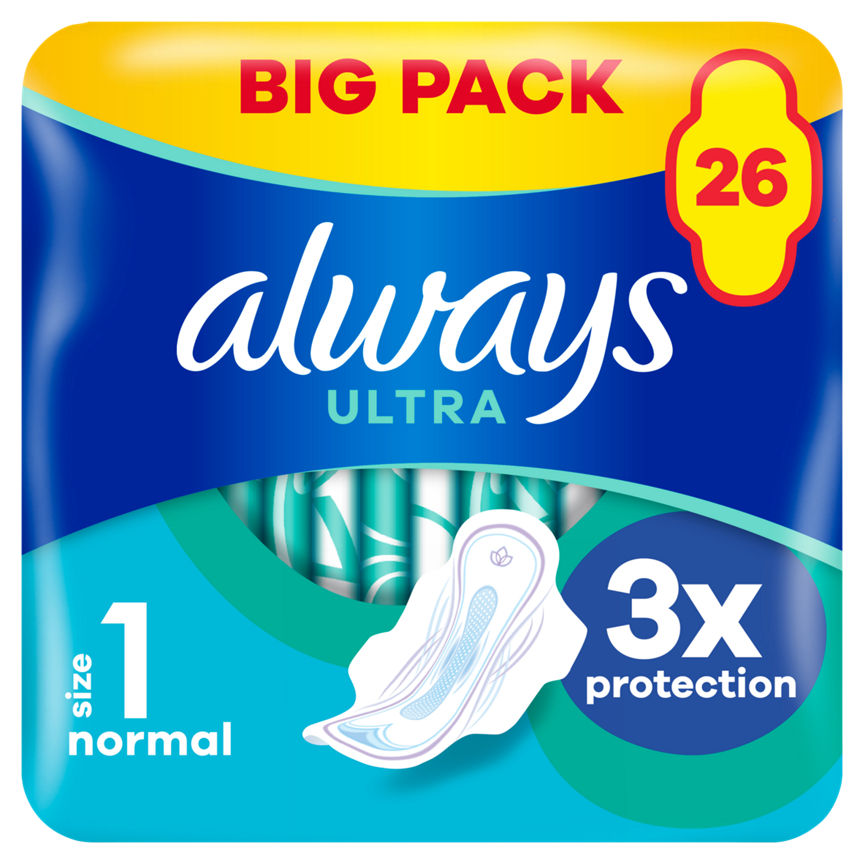 Always Ultra Normal (Size 1) Sanitary Towels Wings GOODS ASDA   