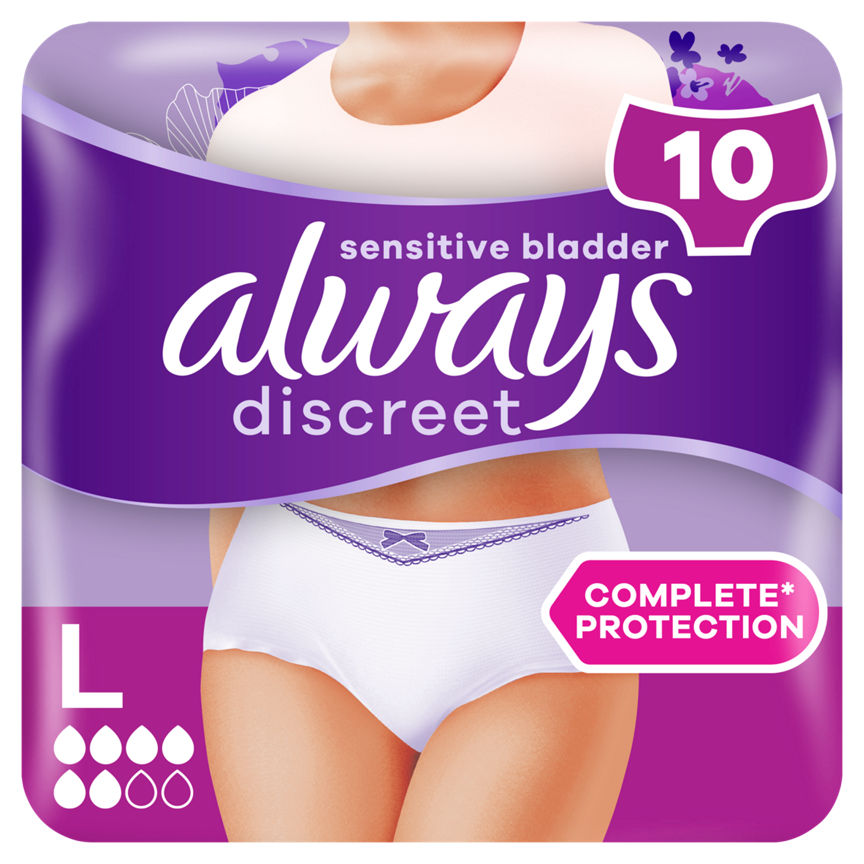 Always Discreet Underwear Incontinence Pants Normal L GOODS ASDA   