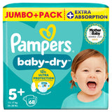 Pampers Baby-Dry Windeln Größe 5+ 68 Stück - Britisches Produkt