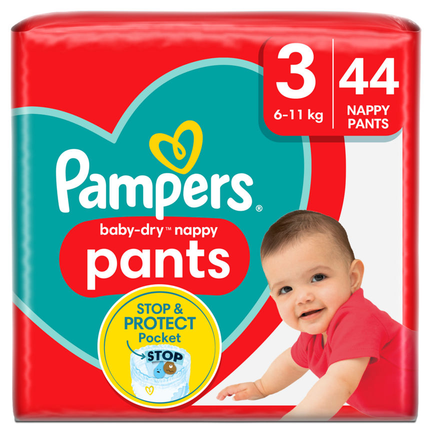 Pampers Baby-Dry Size 3 Nappy Pants Essential Pack