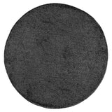 Relay charcoal round short pile rug 133cm - British product
