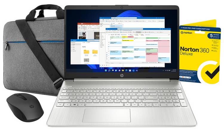 HP 15s laptop Intel Core i3 128GB SSD silver, UK version
