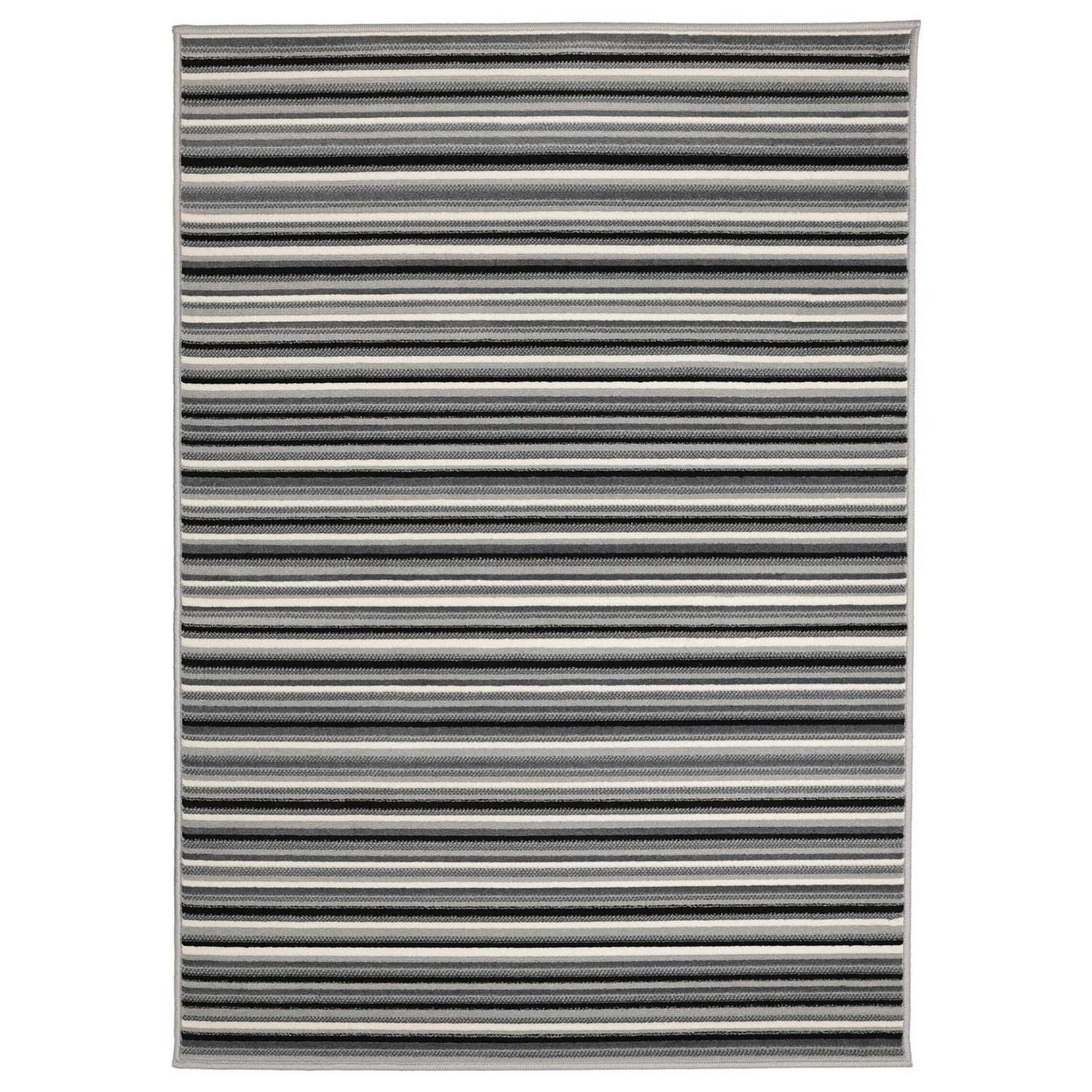 Homemaker grey striped cut pile rug 120x160cm (British brand)