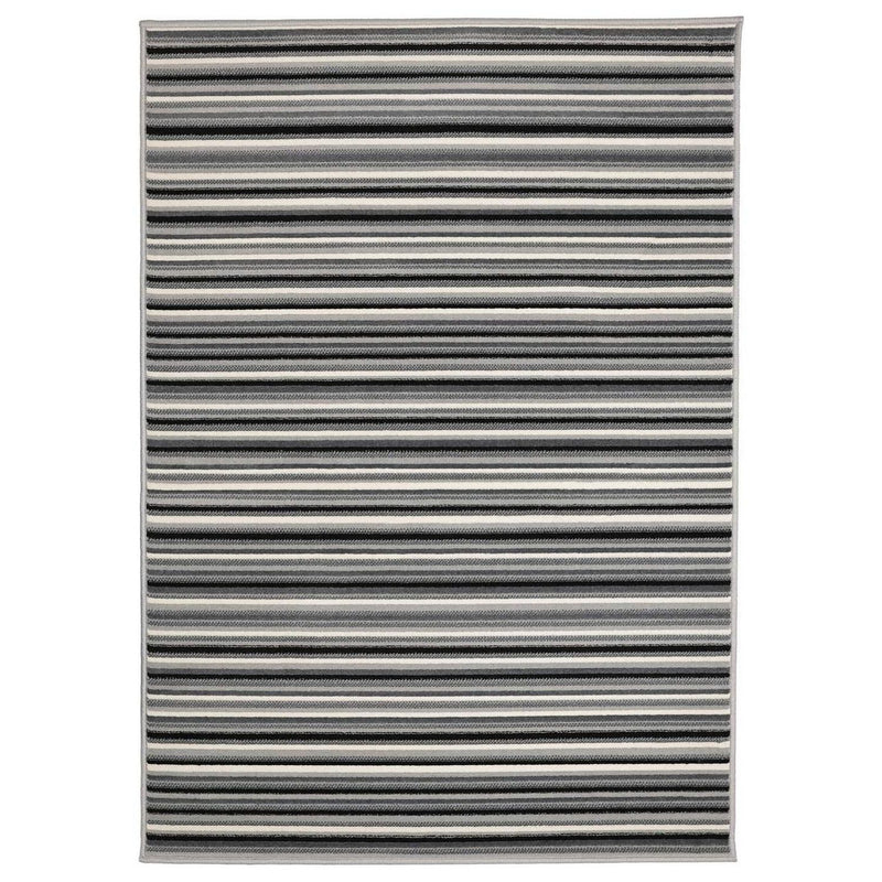 Homemaker grey striped cut pile rug 120x160cm (British brand)