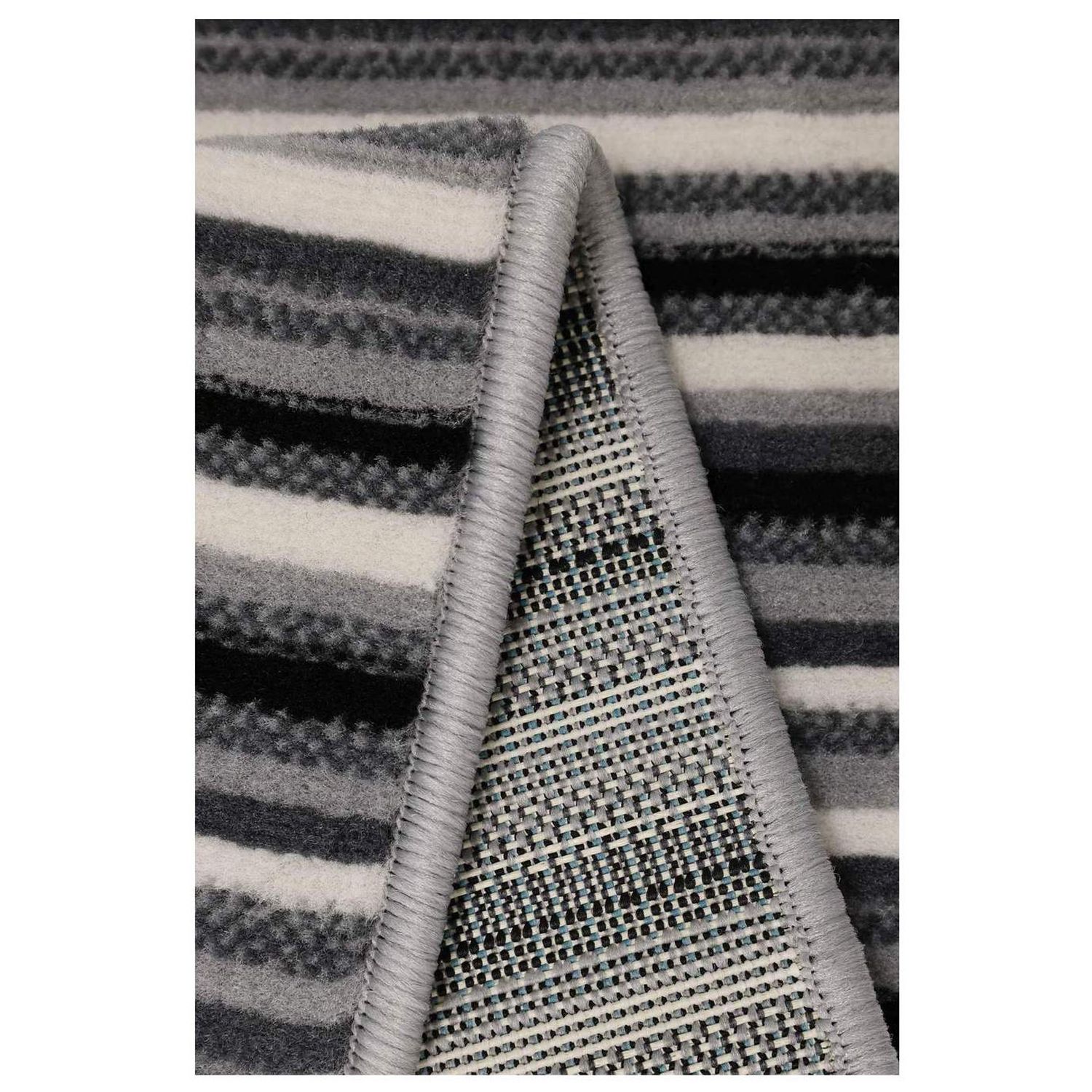 Homemaker grey striped cut pile rug 120x160cm (British brand)