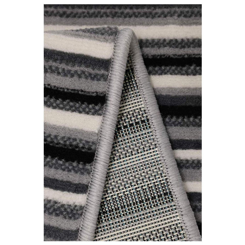 Homemaker grey striped cut pile rug 120x160cm (British brand)