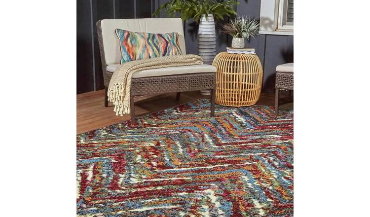 Homemaker Tropico zig-zag flatweave rug 160x230cm, British brand