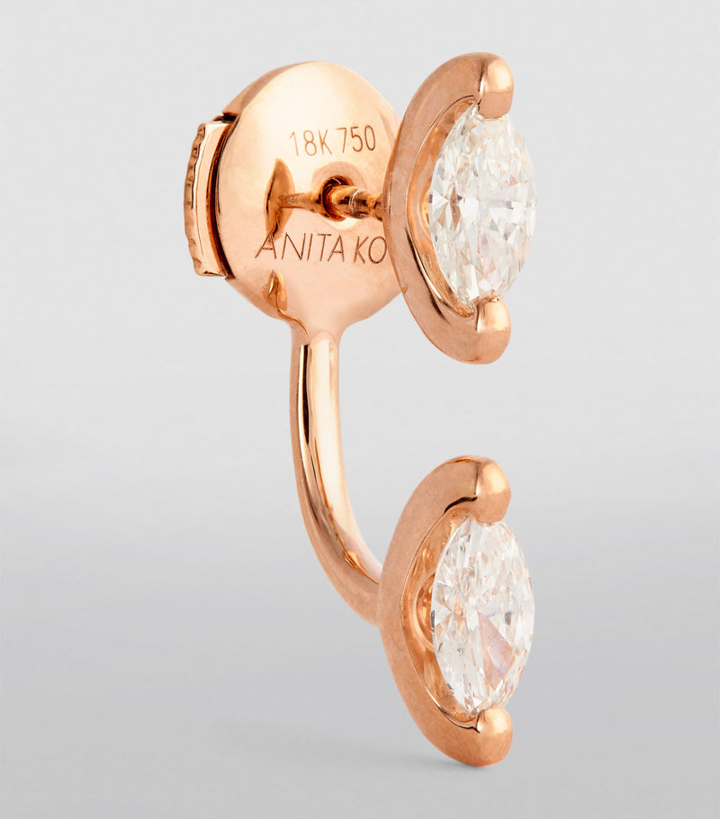 Anita Ko Orbit earring rose gold marquise diamond - British product