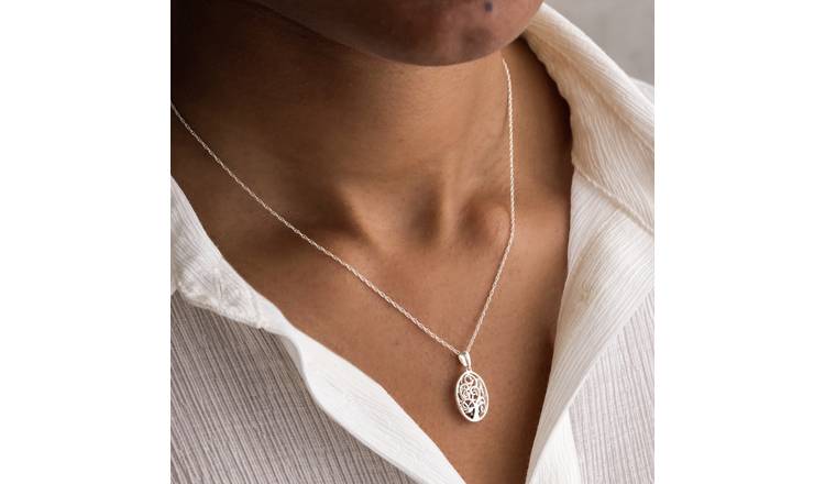 Revere 0.3ct diamond caged heart pendant family tree, imported from the UK