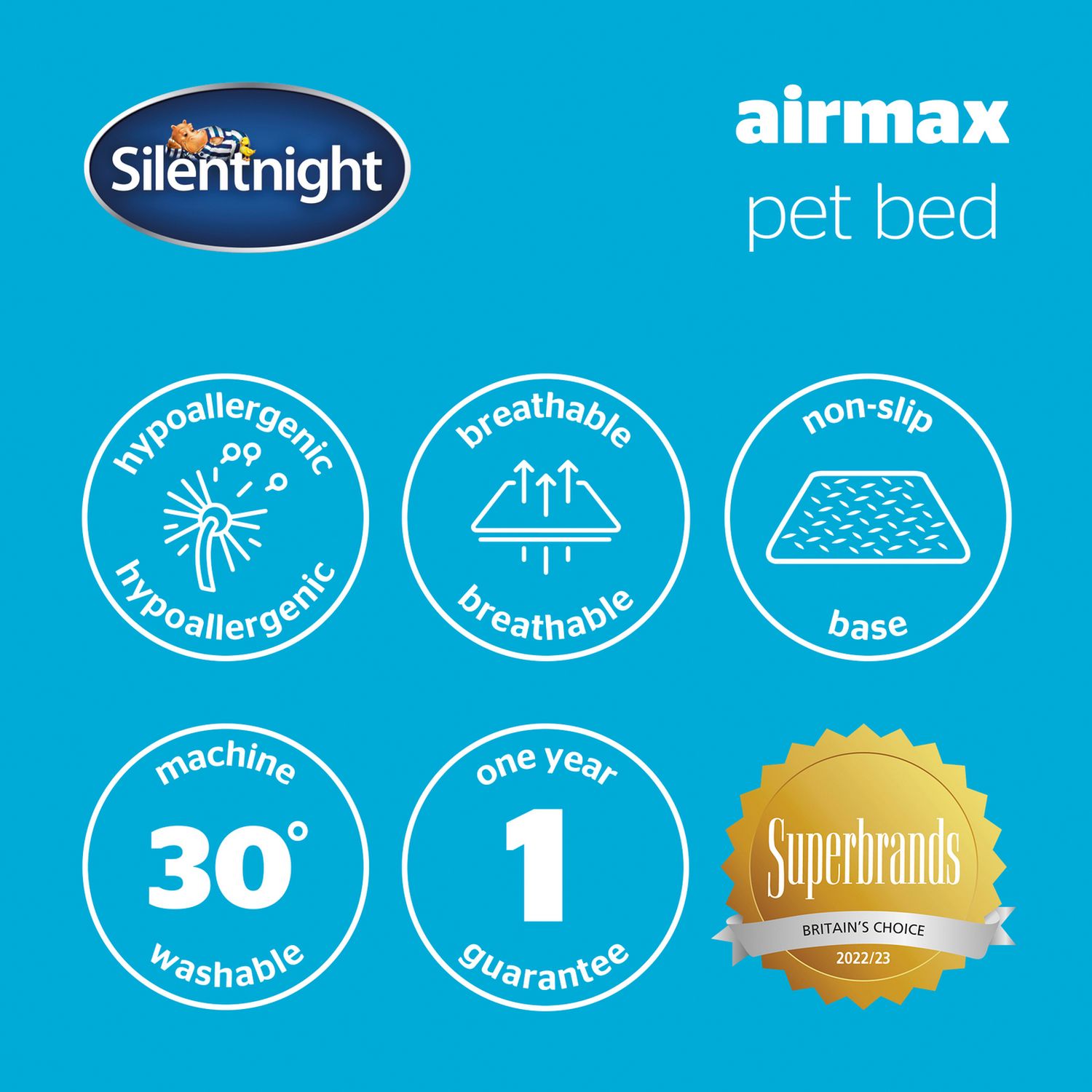 Silentnight Airmax Dark Grey Dog Bed - Medium