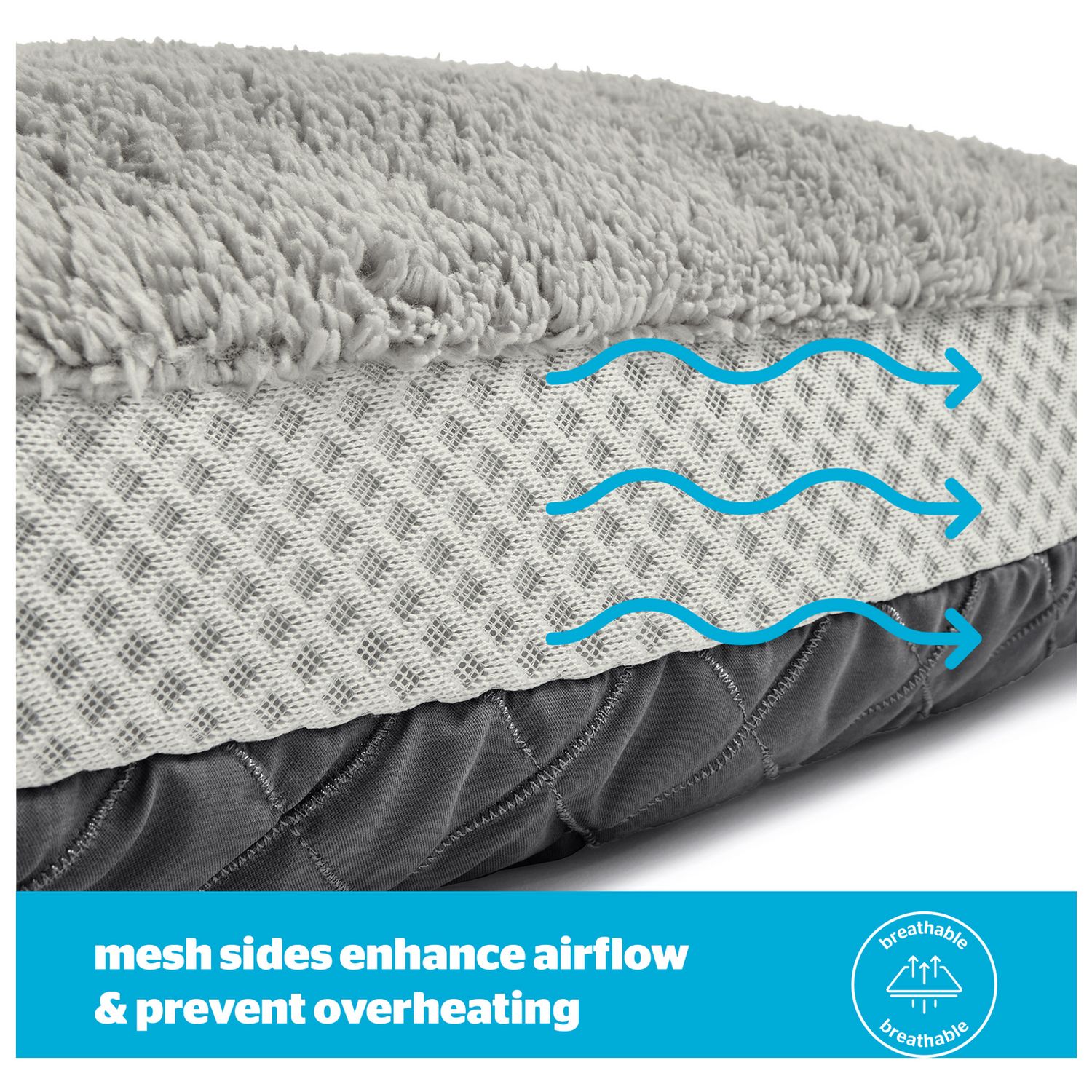 Silentnight Airmax Dark Grey Dog Bed - Large