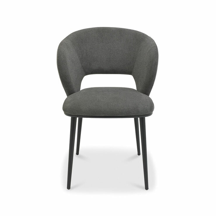 Bentley Designs Luca grey fabric dining chair 2-pack, UK version