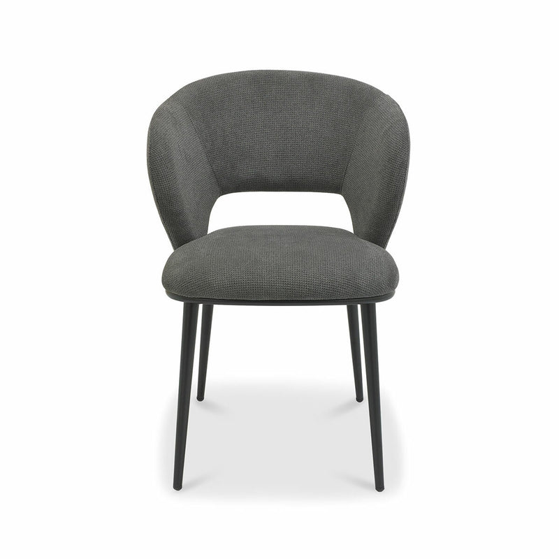 Bentley Designs Luca grey fabric dining chair 2-pack, UK version