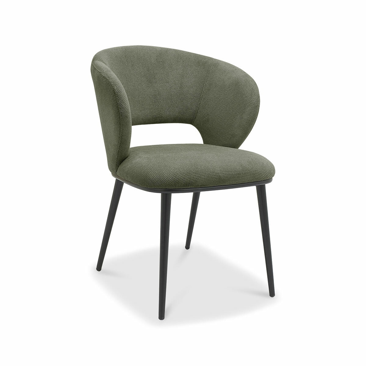 Bentley Designs Luca green fabric dining chair 2 pack (British brand)