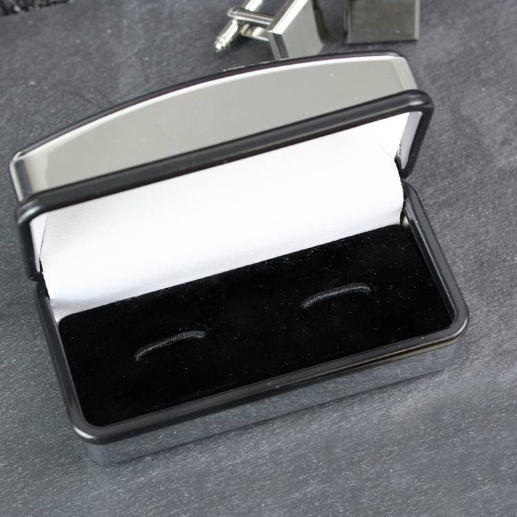 Personalised groomsman cufflink box chrome plated keepsake, imported from the UK