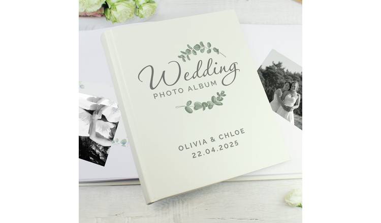 Personalised botanical wedding album 30x25cm - British product