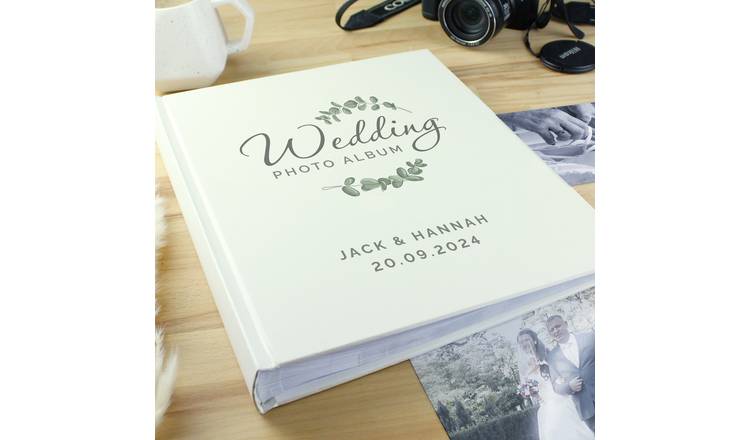 Personalised botanical wedding album 30x25cm - British product