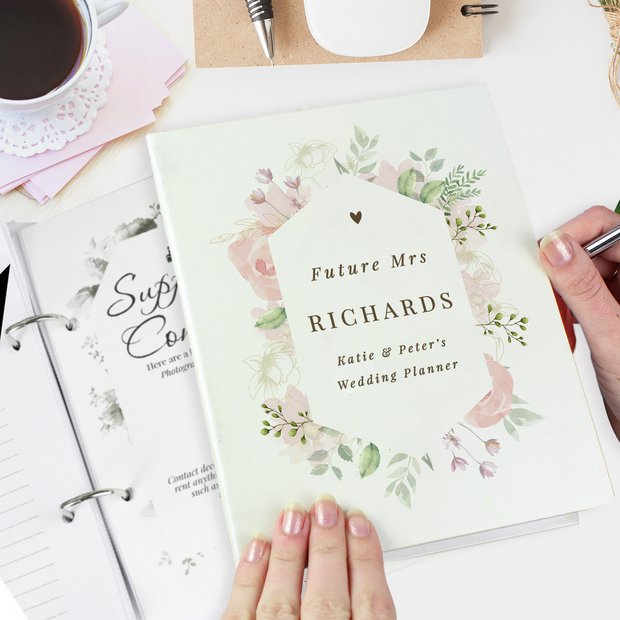 Floral personalised wedding planner A5 - British product