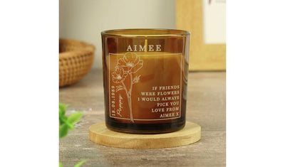Argos Personalised Message August Birth Flower Candle - Vanilla- Buy online at McGrocer